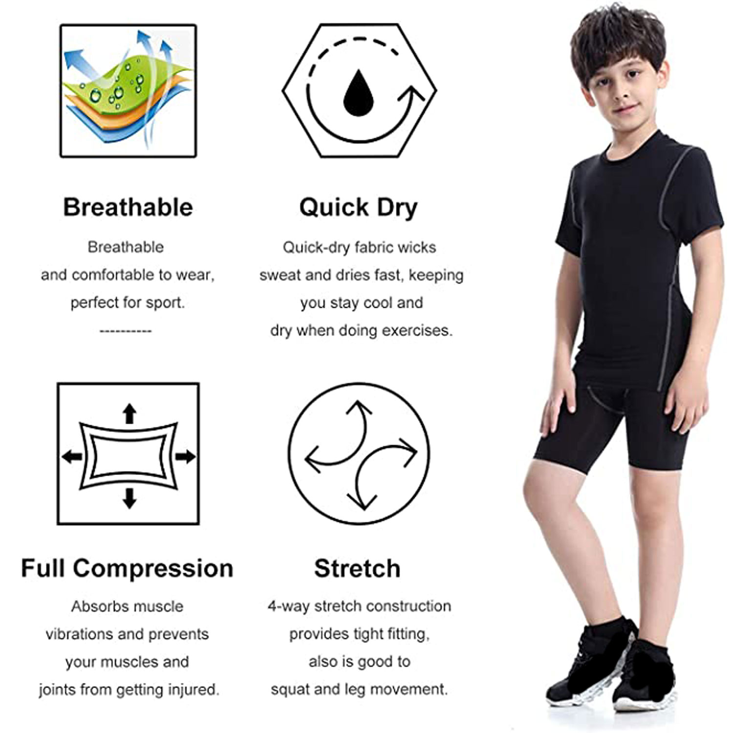 Youth Boys Compression Shorts  - огляд і ціна Compression Shorts Athletes