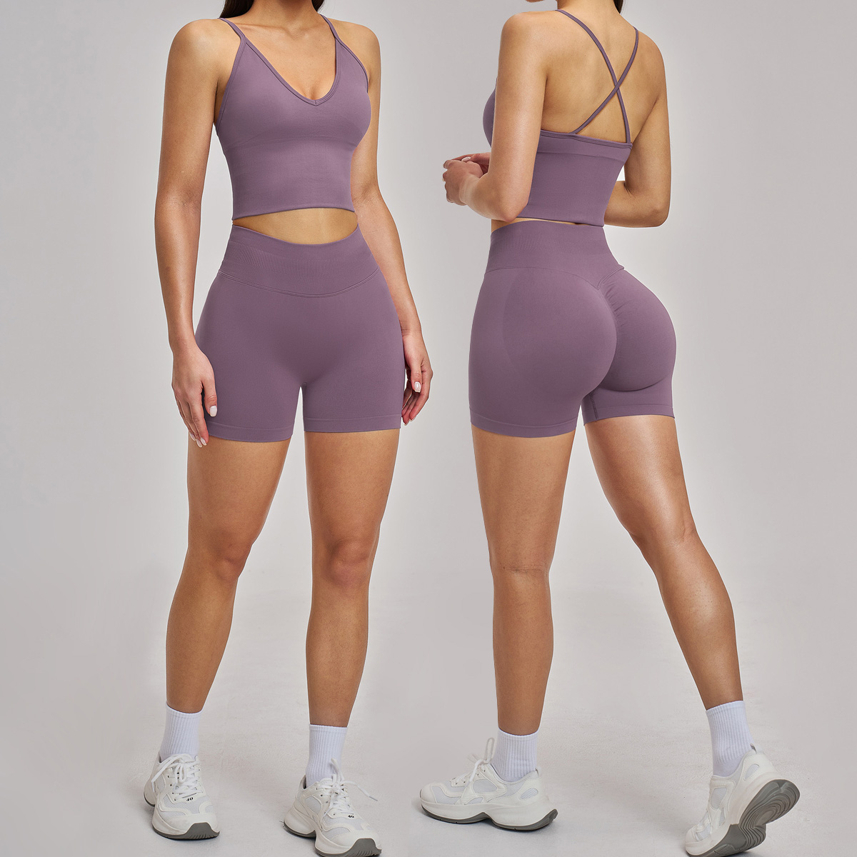 New 2pcs Seamless Yoga Set Gym - огляд і ціна Compression Shorts Athletes